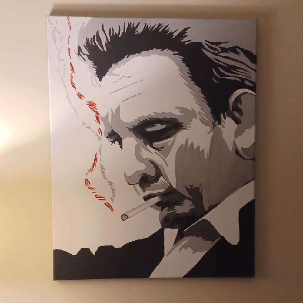 Original Johnny Cash Acrylic Painting